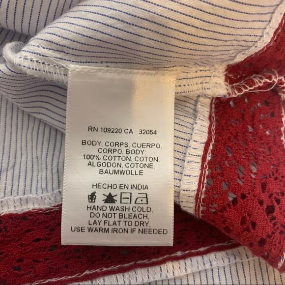 Anthropologie velvet by graham & Spencer Ola embroidered peasant top Sz M - Picture 10 of 11